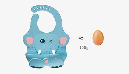 Elephant Silicone Bib with Pouch Features