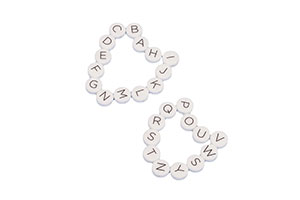 White Letter Silicone Chew Beads Alphabet Beads Teether