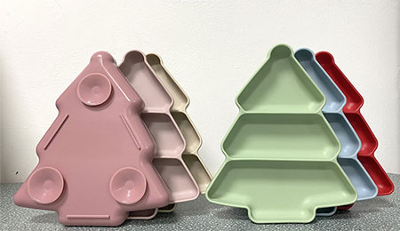 Christmas Tree Shaped Silicone Divided Plate Custom Options