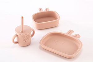 Rabbit Shaped Silicone Dinner Plate Feeding Sets