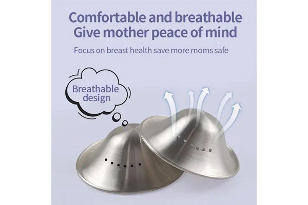 999 Nursing Silver Cups Newborn Nursing Nipple Protective Cover Reusable Silver Nipple Shield with Holes